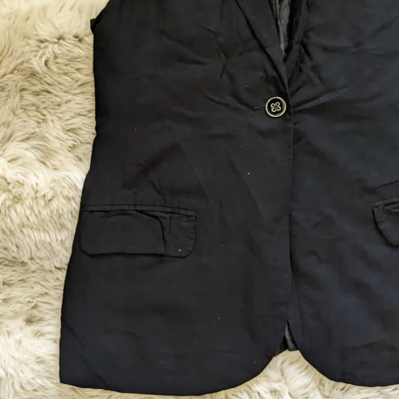 Black Sleeveless Blazer Vest - Picture 4 of 6